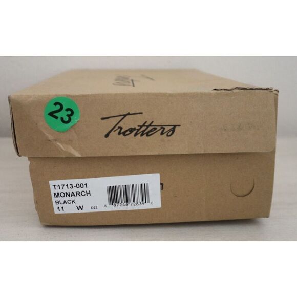 Trotters T1713-001 Women Sz 11W Black Leather Monarch Slip-On Heeled Loafer - Picture 12 of 12